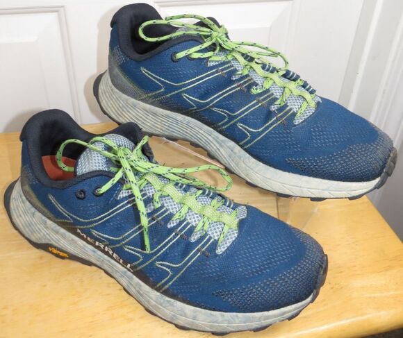 Merrell Moab Flight Trail Running Hiking Vibram Shoes Blue/Green Men\'s Size 11.5 main image 9